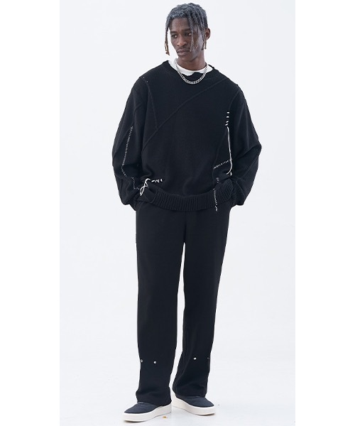 HARSH AND CRUEL(ハーシュアンドクルーエル)の「【Harsh and Cruel】Irregular Design Black Sweater HC21AW05(ニット/セーター・メンズ・ブラック・M/XL/L)」の7枚目の写真