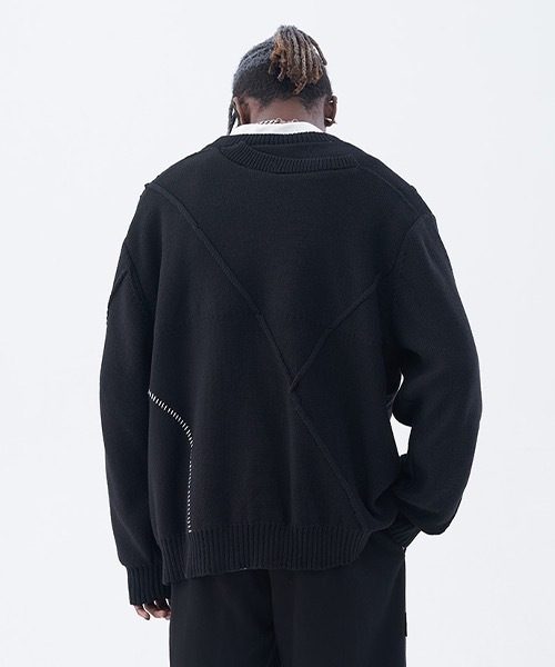 HARSH AND CRUEL(ハーシュアンドクルーエル)の「【Harsh and Cruel】Irregular Design Black Sweater HC21AW05(ニット/セーター・メンズ・ブラック・M/XL/L)」の5枚目の写真