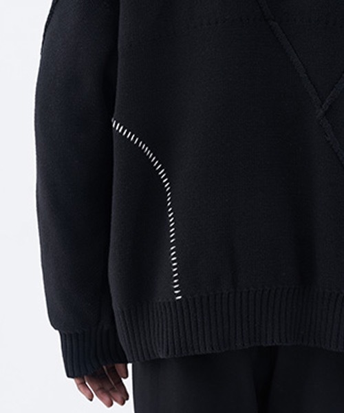 HARSH AND CRUEL(ハーシュアンドクルーエル)の「【Harsh and Cruel】Irregular Design Black Sweater HC21AW05(ニット/セーター・メンズ・ブラック・M/XL/L)」の12枚目の写真