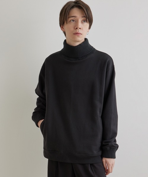 JUNRED（ジュンレッド）の「裏起毛タートルネックプルオーバー（スウェット・メンズ・グレー/ベージュ/ブラック・M/L/LL）」の2枚目の写真