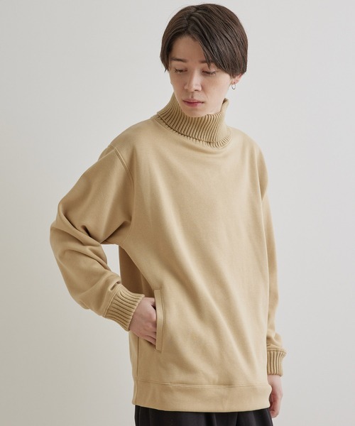 JUNRED（ジュンレッド）の「裏起毛タートルネックプルオーバー（スウェット・メンズ・グレー/ベージュ/ブラック・M/L/LL）」の9枚目の写真