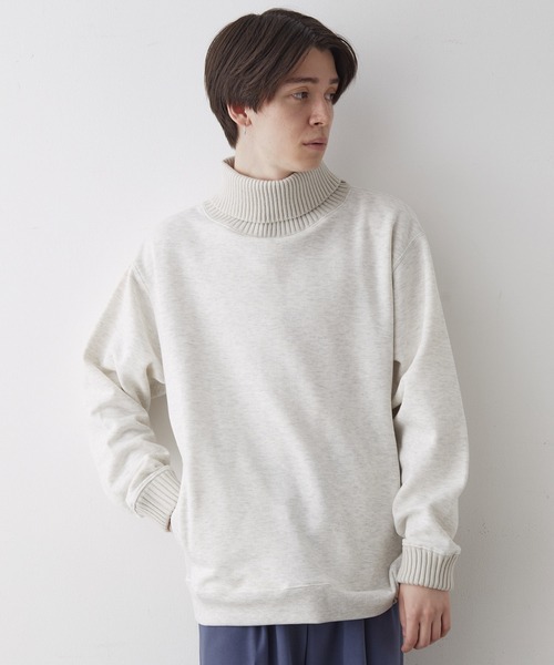 JUNRED（ジュンレッド）の「裏起毛タートルネックプルオーバー（スウェット・メンズ・グレー/ベージュ/ブラック・M/L/LL）」の13枚目の写真