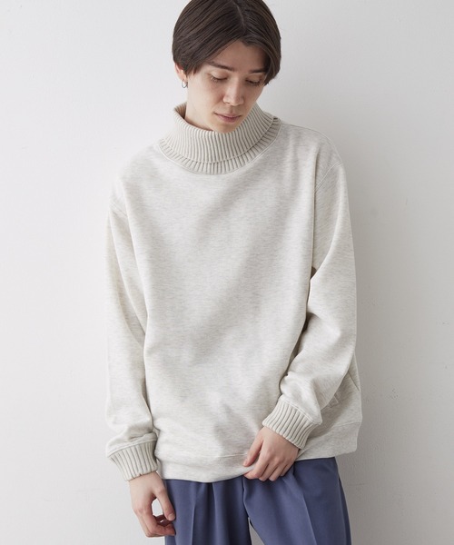 JUNRED（ジュンレッド）の「裏起毛タートルネックプルオーバー（スウェット・メンズ・グレー/ベージュ/ブラック・M/L/LL）」の14枚目の写真