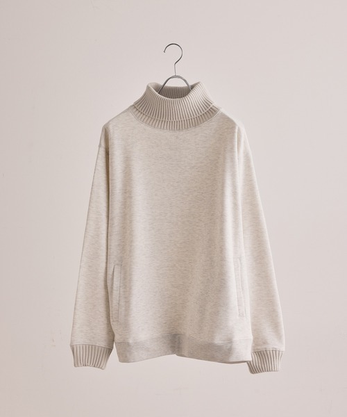 JUNRED（ジュンレッド）の「裏起毛タートルネックプルオーバー（スウェット・メンズ・グレー/ベージュ/ブラック・M/L/LL）」の7枚目の写真