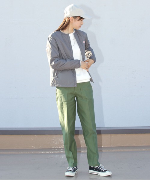 DANTON（ダントン）の「DANTON/ダントン　インサレーションジャケット　INSULATION JACKET（ウィメンズ）DT-A0110 SBT（ノーカラージャケット・レディース・オフホワイト/ブラック/ネイビー/ライトベージュ/グレー/アイボリー・S/M）」の18枚目の写真