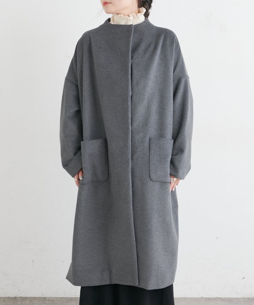 PUAL CE CIN（ピュアルセシン）の「ウール混ボトルネックコート（ノー