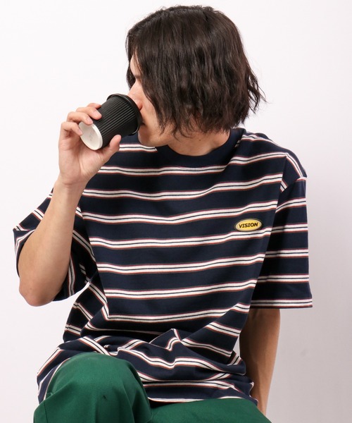 VISION STREET WEAR(ヴィジョンストリートウェア)の「VISION STREET WEAR USAコットンボーダーTee(Tシャツ/カットソー・メンズ・オフホワイト/ネイビー/チャコールグレー・M/L/LL)」の22枚目の写真
