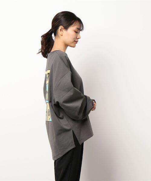 CAMP7（キャンプセブン）の「【CAMP7】イラストプリントロンＴ（Tシャツ/カットソー・レディース・ダークグレー/オフホワイト/イエロー・M/L）」の6枚目の写真