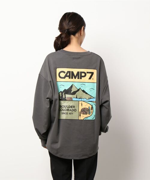 CAMP7（キャンプセブン）の「【CAMP7】イラストプリントロンＴ（Tシャツ/カットソー・レディース・ダークグレー/オフホワイト/イエロー・M/L）」の4枚目の写真