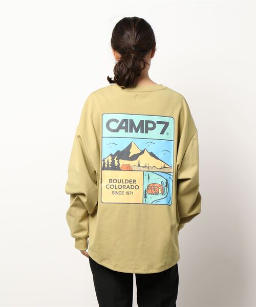CAMP7（キャンプセブン）の「【CAMP7】イラストプリントロンＴ（Tシャツ/カットソー・レディース・ダークグレー/オフホワイト/イエロー・M/L）」の7枚目の写真