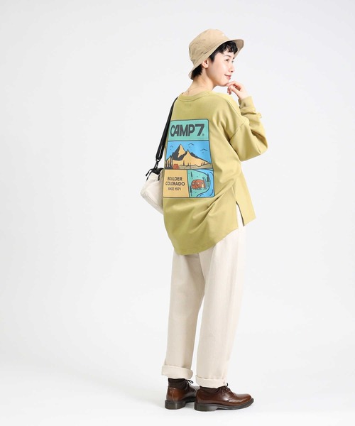 CAMP7（キャンプセブン）の「【CAMP7】イラストプリントロンＴ（Tシャツ/カットソー・レディース・ダークグレー/オフホワイト/イエロー・M/L）」の13枚目の写真