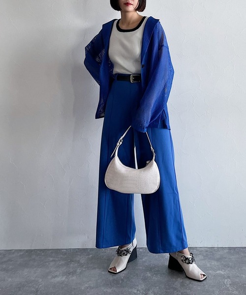 PAGEBOY（ページボーイ）の「リンガーニットタンク（タンクトップ・レディース・ブラック/オフホワイト・FREE）」の3枚目の写真