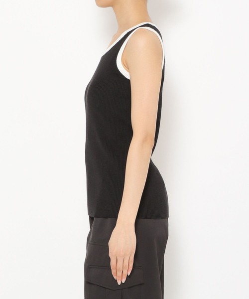 PAGEBOY（ページボーイ）の「リンガーニットタンク（タンクトップ・レディース・ブラック/オフホワイト・FREE）」の7枚目の写真