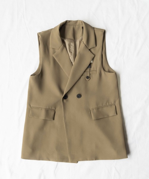 me+em select（ミームセレクト）の「バックスリットTAGテーラードジレベスト（ベスト・レディース・ダークベージュ・FREE）」の11枚目の写真