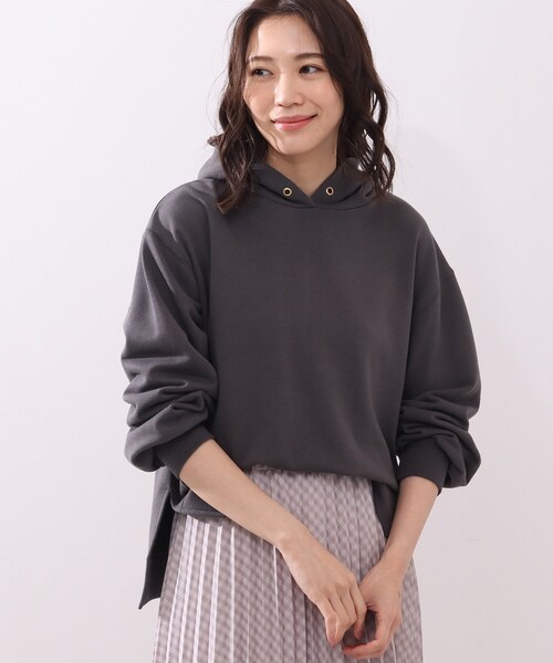 DRESKIP（ドレスキップ）の「◆コンパクト裏毛パ－カー（パーカー・レディース・グリーン/グレー系その他/ナチュラル/オフホワイト・02/03/04）」の3枚目の写真