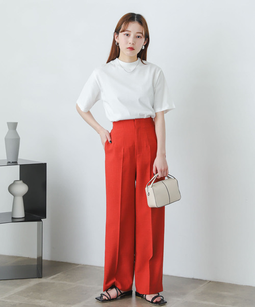 SENSE OF PLACE by URBAN RESEARCH(センスオブプレイスバイアーバンリサーチ)の「オーガニックコットンハイネックTシャツ(半袖)(Tシャツ/カットソー・レディース・ブラック/レッド/オフホワイト/イエロー/グリーン/ライトベージュ・ONE)」の16枚目の写真