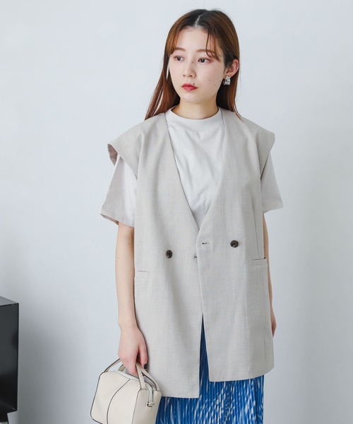 SENSE OF PLACE by URBAN RESEARCH(センスオブプレイスバイアーバンリサーチ)の「オーガニックコットンハイネックTシャツ(半袖)(Tシャツ/カットソー・レディース・ブラック/レッド/オフホワイト/イエロー/グリーン/ライトベージュ・ONE)」の7枚目の写真