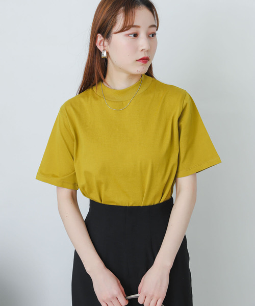 SENSE OF PLACE by URBAN RESEARCH(センスオブプレイスバイアーバンリサーチ)の「オーガニックコットンハイネックTシャツ(半袖)(Tシャツ/カットソー・レディース・ブラック/レッド/オフホワイト/イエロー/グリーン/ライトベージュ・ONE)」の20枚目の写真