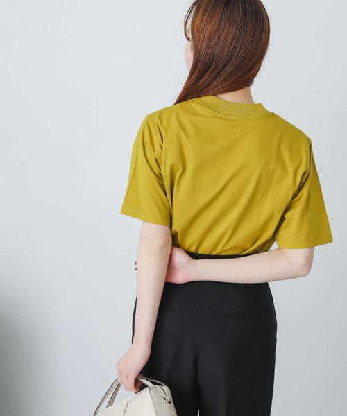 SENSE OF PLACE by URBAN RESEARCH(センスオブプレイスバイアーバンリサーチ)の「オーガニックコットンハイネックTシャツ(半袖)(Tシャツ/カットソー・レディース・ブラック/レッド/オフホワイト/イエロー/グリーン/ライトベージュ・ONE)」の12枚目の写真