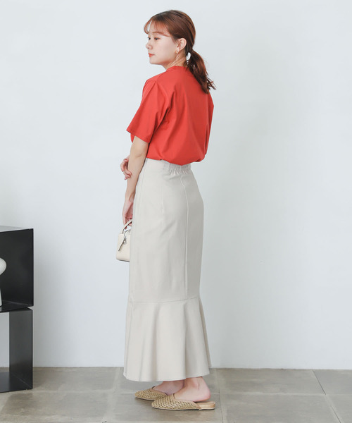 SENSE OF PLACE by URBAN RESEARCH(センスオブプレイスバイアーバンリサーチ)の「オーガニックコットンハイネックTシャツ(半袖)(Tシャツ/カットソー・レディース・ブラック/レッド/オフホワイト/イエロー/グリーン/ライトベージュ・ONE)」の17枚目の写真