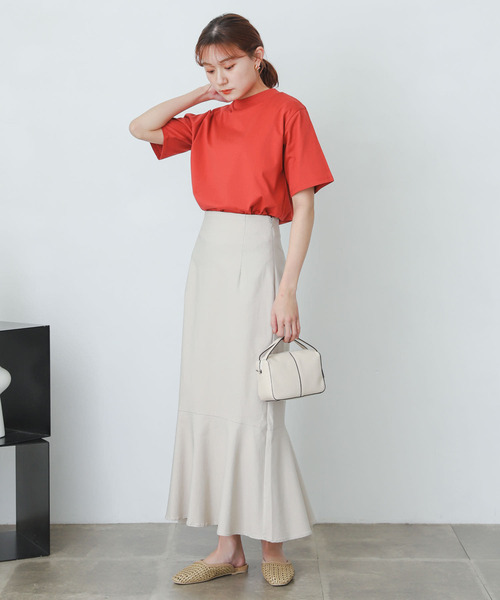 SENSE OF PLACE by URBAN RESEARCH(センスオブプレイスバイアーバンリサーチ)の「オーガニックコットンハイネックTシャツ(半袖)(Tシャツ/カットソー・レディース・ブラック/レッド/オフホワイト/イエロー/グリーン/ライトベージュ・ONE)」の8枚目の写真