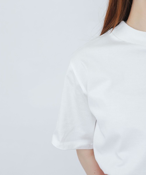 SENSE OF PLACE by URBAN RESEARCH(センスオブプレイスバイアーバンリサーチ)の「オーガニックコットンハイネックTシャツ(半袖)(Tシャツ/カットソー・レディース・ブラック/レッド/オフホワイト/イエロー/グリーン/ライトベージュ・ONE)」の18枚目の写真