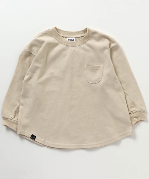 BREEZE(ブリーズ)の「WEB限定 無地長袖Tシャツ(Tシャツ/カットソー・キッズ・レモンイエロー/カーキ/チャコール/オレンジ/ブルー/ライム/ピンク/ベージュ/サックスブルー/その他2・140/120/150/100/110/130/90)」の4枚目の写真