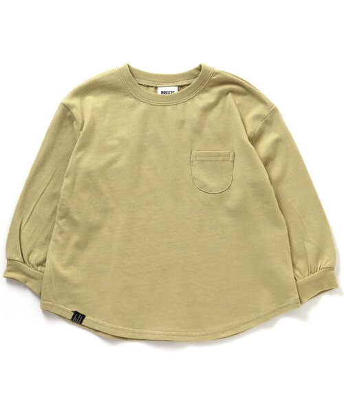 BREEZE(ブリーズ)の「WEB限定 無地長袖Tシャツ(Tシャツ/カットソー・キッズ・レモンイエロー/カーキ/チャコール/オレンジ/ブルー/ライム/ピンク/ベージュ/サックスブルー/その他2・140/120/150/100/110/130/90)」の6枚目の写真