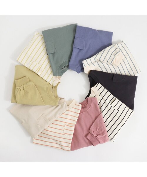 BREEZE(ブリーズ)の「WEB限定 無地長袖Tシャツ(Tシャツ/カットソー・キッズ・レモンイエロー/カーキ/チャコール/オレンジ/ブルー/ライム/ピンク/ベージュ/サックスブルー/その他2・140/120/150/100/110/130/90)」の21枚目の写真