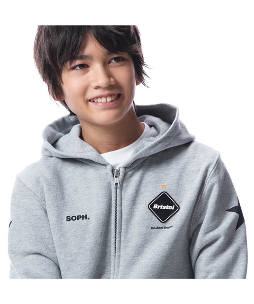F.C.Real Bristol（エフシーレアルブリストル）の「TEAM SWEAT ZIP UP HOODIE（パーカー・キッズ・ブラック/グレー/グリーン・SMALL/MEDIUM/LARGE/X-LARGE）」の7枚目の写真