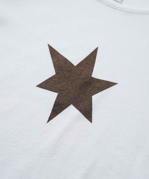 X-girl（エックスガール）の「ONE STAR S/S BABY TEE（Tシャツ/カットソー・レディース・チャコール/オレンジ/ホワイト・M/S）」の9枚目の写真