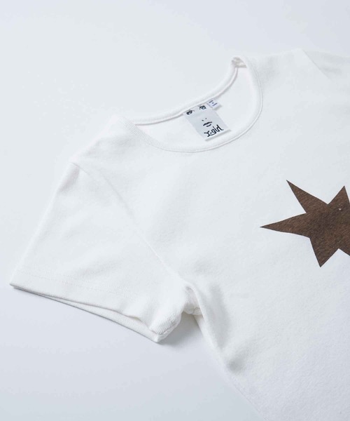 X-girl（エックスガール）の「ONE STAR S/S BABY TEE（Tシャツ/カットソー・レディース・チャコール/オレンジ/ホワイト・M/S）」の10枚目の写真