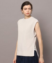 ◆【洗える】片畦ニットベスト
