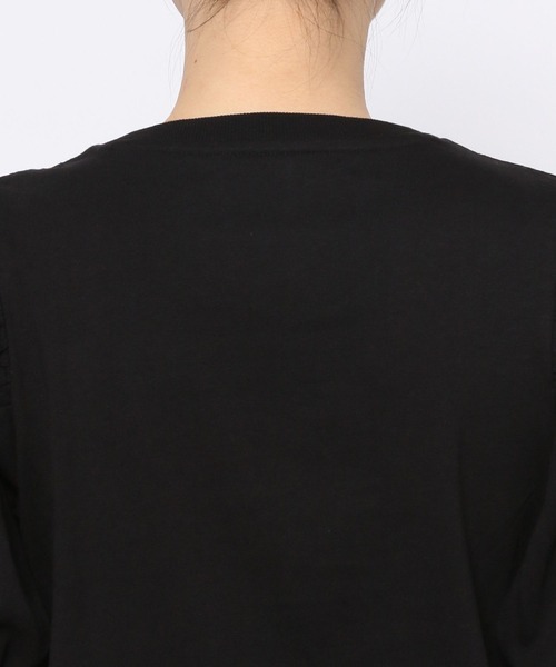 PAGEBOY（ページボーイ）の「ボリュームショートスリーブTシャツ（Tシャツ/カットソー・レディース・スカイブルー/ブラック/オフホワイト/ホワイト×ブラック/グレイッシュベージュ・FREE）」の19枚目の写真