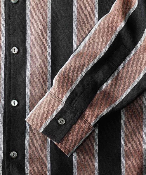 SHAREEF(シャリーフ)の「STRIPE JQ L/S SHIRTS(シャツ/ブラウス・メンズ・グレー/ターコイズブルー/モカ・1/2/3)」の15枚目の写真