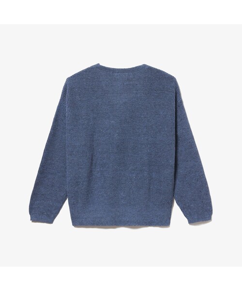 LACOSTE（ラコステ）の「リネンコットンVネックニットセーター（ニット/セーター・レディース・ブルー/ヘザーグレー・40/38/36/34）」の8枚目の写真