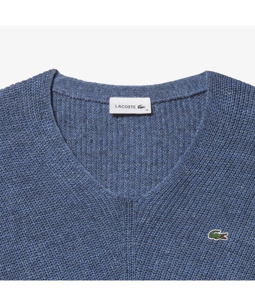 LACOSTE（ラコステ）の「リネンコットンVネックニットセーター（ニット/セーター・レディース・ブルー/ヘザーグレー・40/38/36/34）」の3枚目の写真