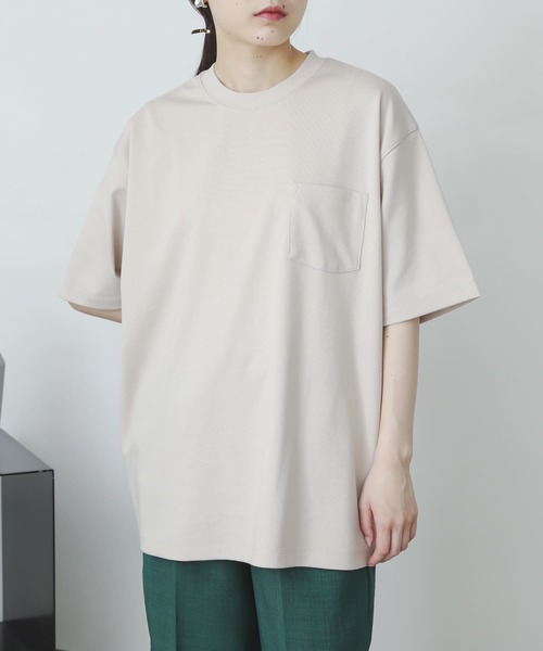 SENSE OF PLACE by URBAN RESEARCH（センスオブプレイスバイアーバンリサーチ）の「ポンチポケットTシャツ(5分袖)（Tシャツ/カットソー・メンズ・グリーン/ブラック/ホワイト/ライトベージュ/パープル・LARGE/MEDIUM）」の4枚目の写真
