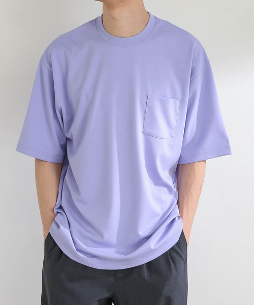 SENSE OF PLACE by URBAN RESEARCH（センスオブプレイスバイアーバンリサーチ）の「ポンチポケットTシャツ(5分袖)（Tシャツ/カットソー・メンズ・グリーン/ブラック/ホワイト/ライトベージュ/パープル・LARGE/MEDIUM）」の10枚目の写真