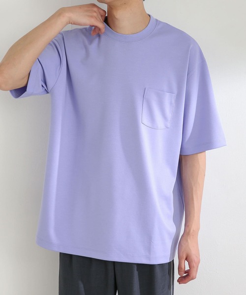 SENSE OF PLACE by URBAN RESEARCH（センスオブプレイスバイアーバンリサーチ）の「ポンチポケットTシャツ(5分袖)（Tシャツ/カットソー・メンズ・グリーン/ブラック/ホワイト/ライトベージュ/パープル・LARGE/MEDIUM）」の7枚目の写真