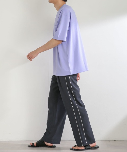 SENSE OF PLACE by URBAN RESEARCH（センスオブプレイスバイアーバンリサーチ）の「ポンチポケットTシャツ(5分袖)（Tシャツ/カットソー・メンズ・グリーン/ブラック/ホワイト/ライトベージュ/パープル・LARGE/MEDIUM）」の9枚目の写真