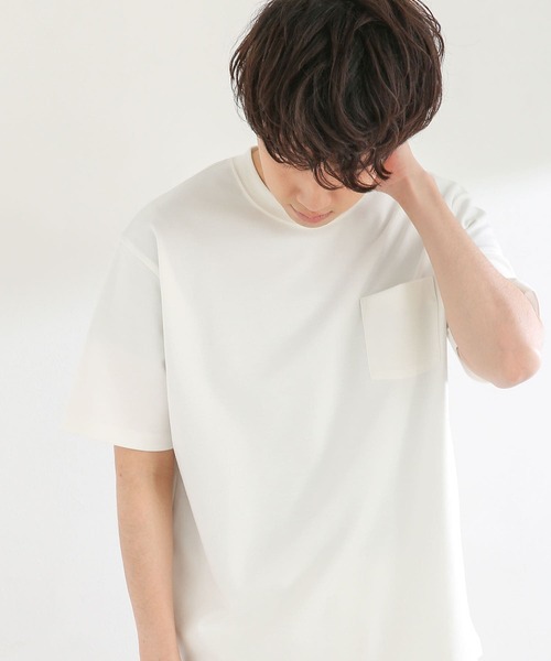 SENSE OF PLACE by URBAN RESEARCH（センスオブプレイスバイアーバンリサーチ）の「ポンチポケットTシャツ(5分袖)（Tシャツ/カットソー・メンズ・グリーン/ブラック/ホワイト/ライトベージュ/パープル・LARGE/MEDIUM）」の17枚目の写真