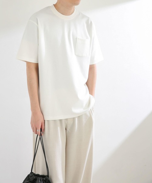 SENSE OF PLACE by URBAN RESEARCH（センスオブプレイスバイアーバンリサーチ）の「ポンチポケットTシャツ(5分袖)（Tシャツ/カットソー・メンズ・グリーン/ブラック/ホワイト/ライトベージュ/パープル・LARGE/MEDIUM）」の18枚目の写真