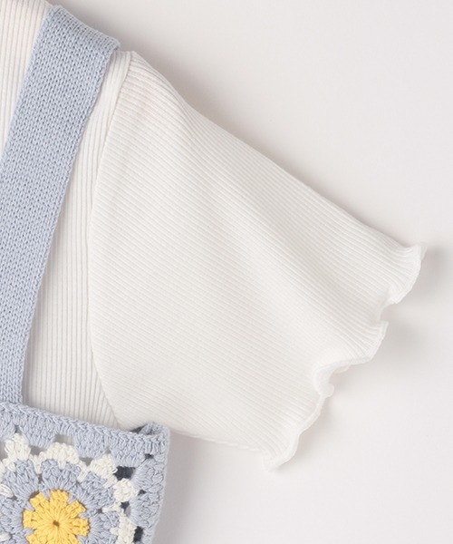 LOVETOXIC(ラブトキシック)の「クロシェ編ビスチェSET(アンサンブル・キッズ・オフホワイト/サックスブルー・L/S/M)」の7枚目の写真