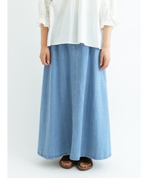 Samansa Mos2 | デニムトラペーズスカート(デニムスカート)