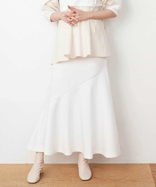 A de a.v.v（アードアー・ヴェ・ヴェ）の「［SET UP対応］マーメイドスウェットスカート（スカート・レディース・グリーン/ホワイト/ブラック・SMALL/MEDIUM）」の2枚目の写真