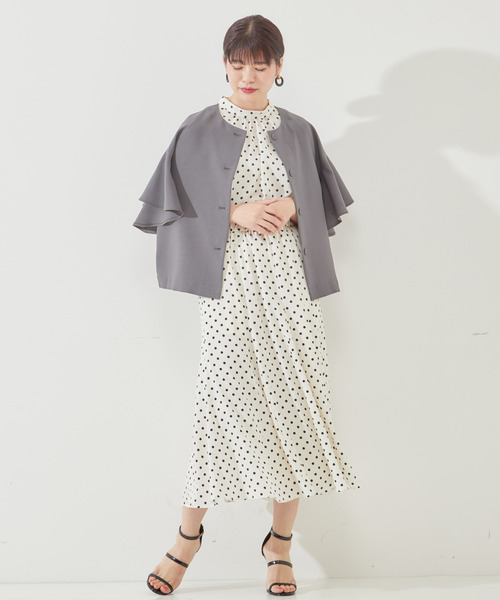 Tiara（ティアラ）の「サテンドットプリント切り替えマーメイドフレアスカート（スカート・レディース・チャコールグレー/ブラック/オフホワイト・FREE）」の12枚目の写真