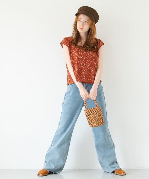 Crisp（クリスプ）の「フラワーフレンチブラウス（シャツ/ブラウス・レディース・レッド/ブルー・FREE）」の10枚目の写真