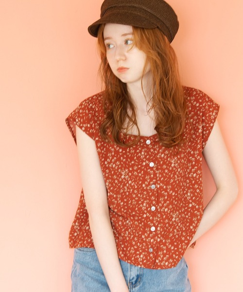 Crisp（クリスプ）の「フラワーフレンチブラウス（シャツ/ブラウス・レディース・レッド/ブルー・FREE）」の12枚目の写真