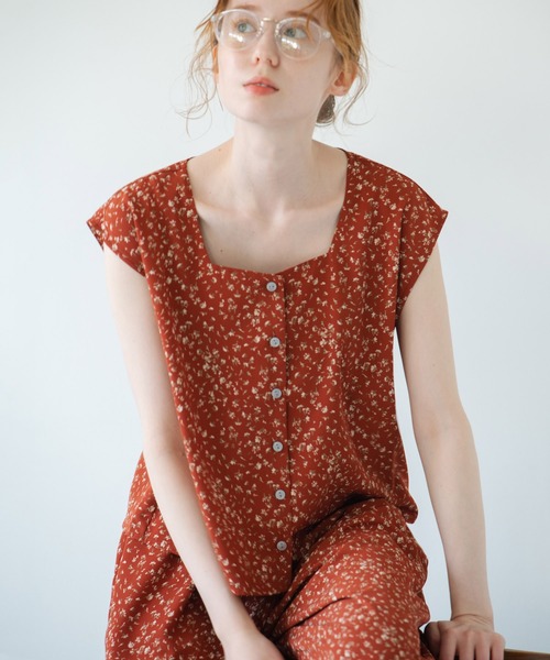 Crisp（クリスプ）の「フラワーフレンチブラウス（シャツ/ブラウス・レディース・レッド/ブルー・FREE）」の21枚目の写真